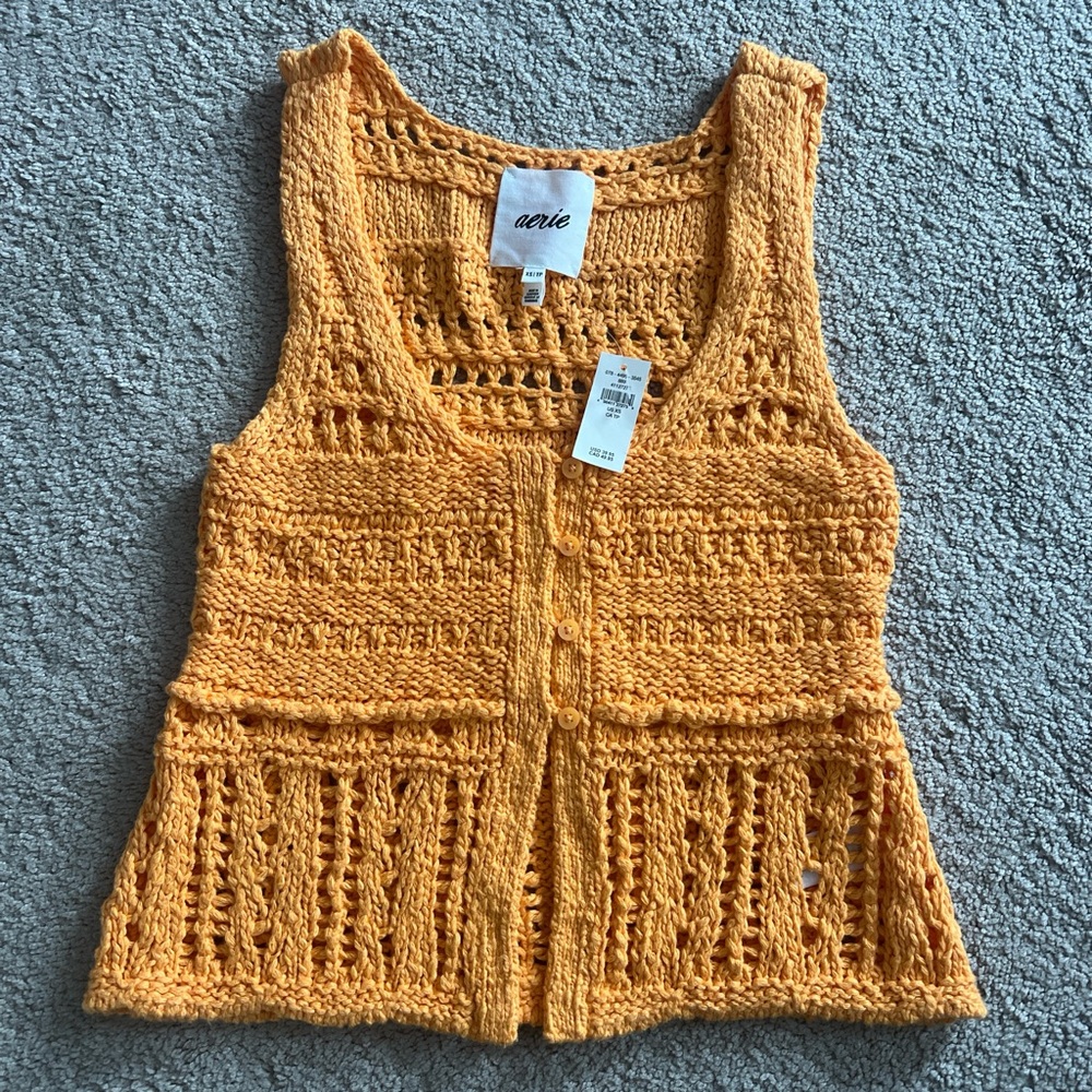 Aerie bright orange Knit tank